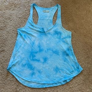 Hollister racerback blue tie dye tank sz M